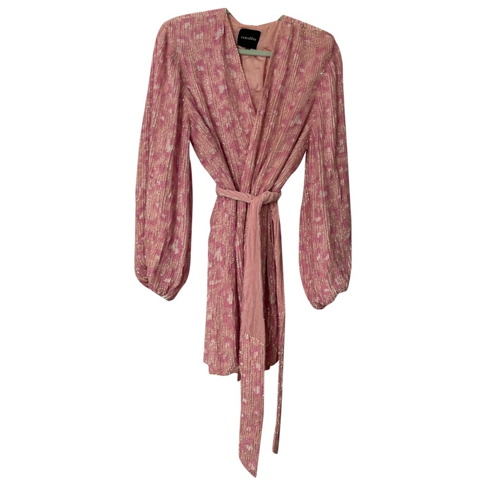 Retrofete sequin mini wrap dress